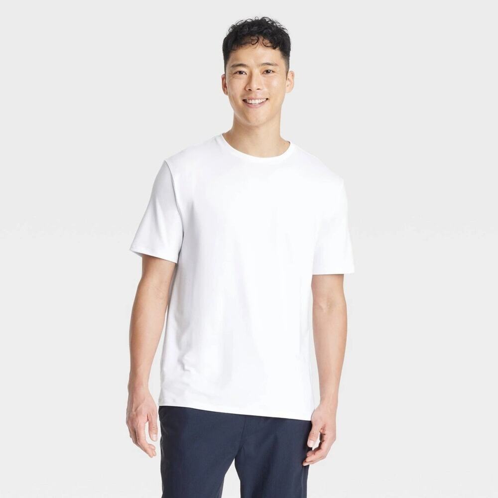All in Motion Men’s Relaxed Fit Performance T-Shirt Short Sleeve White Size 2XL